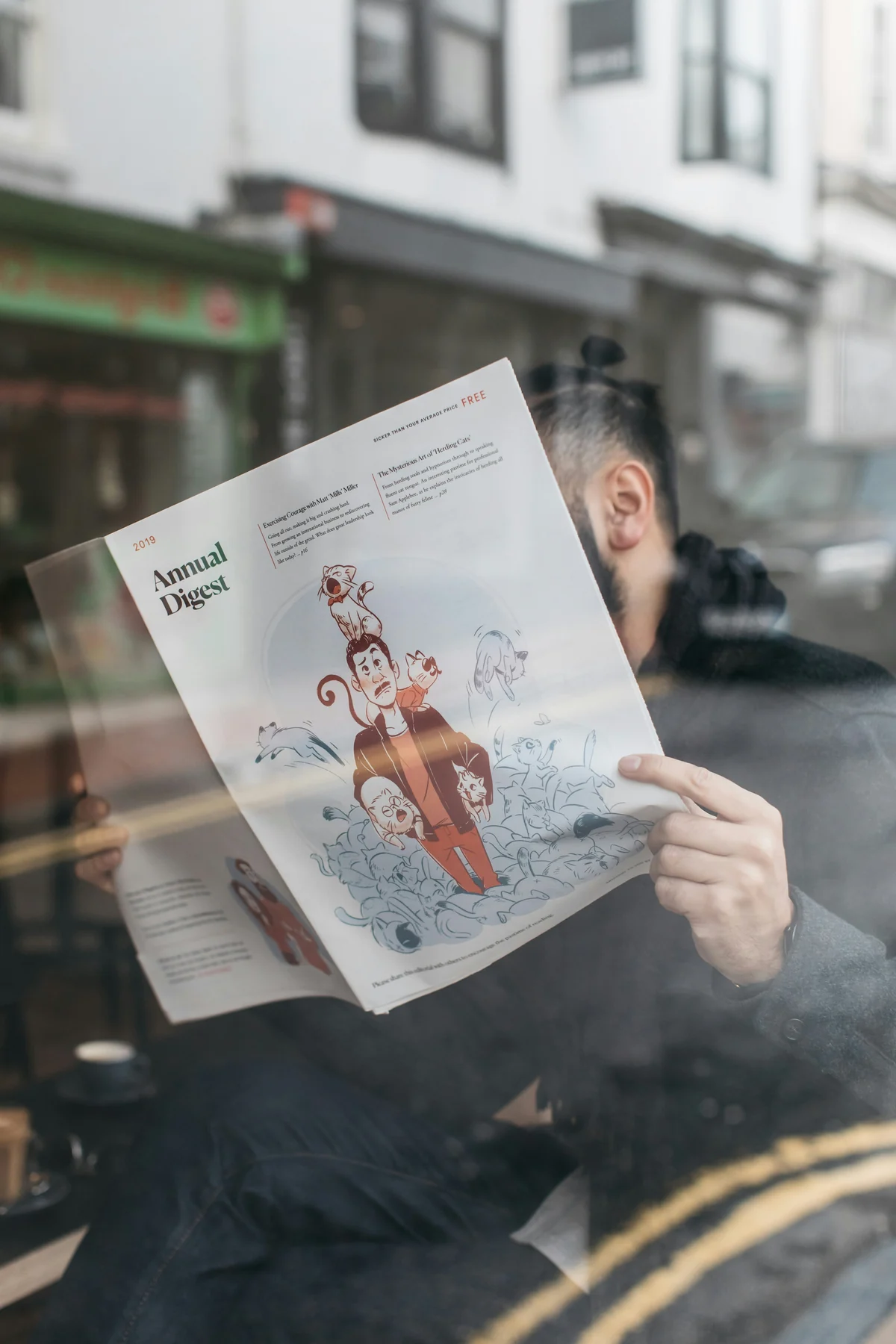 Original text-heavy source image for Magazine reader - editorial page typography cleared