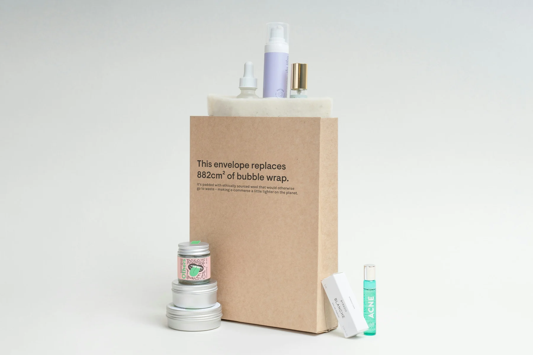 Original text-heavy source image for Sustainable beauty packaging - large cardboard pack copy cleared